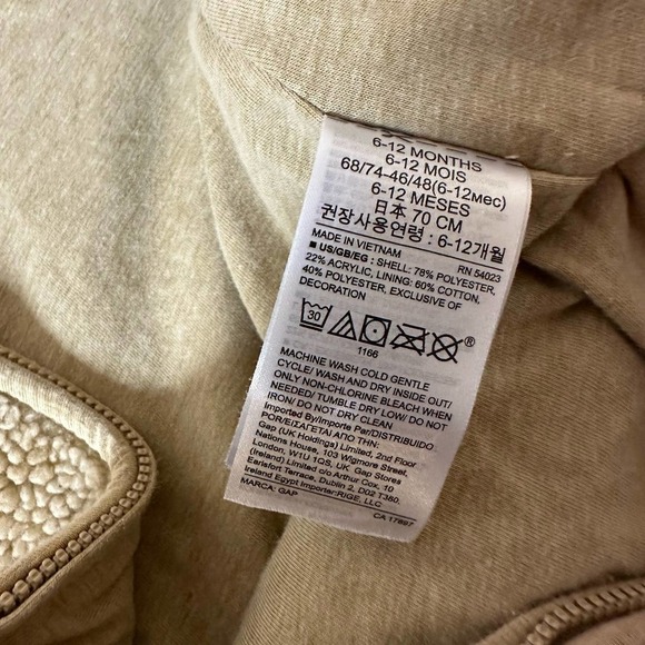 BABY Gap | Sherpa Bear One Piece | Size: 6-12 Months | Travertine Brown - Picture 9 of 9